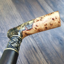 Load image into Gallery viewer, Cane Walking Stick Burl Hybrid Acryl Wood Reed Wooden Walking Cane Sticks Walking Sticks Handcrafted Handmade Cane Exclusive S24
