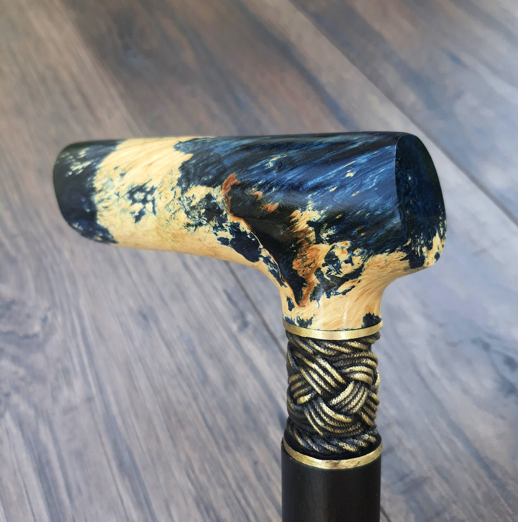 Cane Walking Stick Burl Hybrid Acryl Wood Reed Wooden Walking Cane Sticks Walking Sticks Handcrafted Handmade Cane Exclusive S25