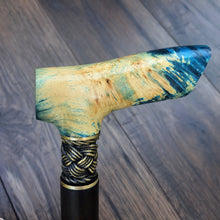 Load image into Gallery viewer, Cane Walking Stick Burl Hybrid Acryl Wood Reed Wooden Walking Cane Sticks Walking Sticks Handcrafted Handmade Cane Exclusive S29
