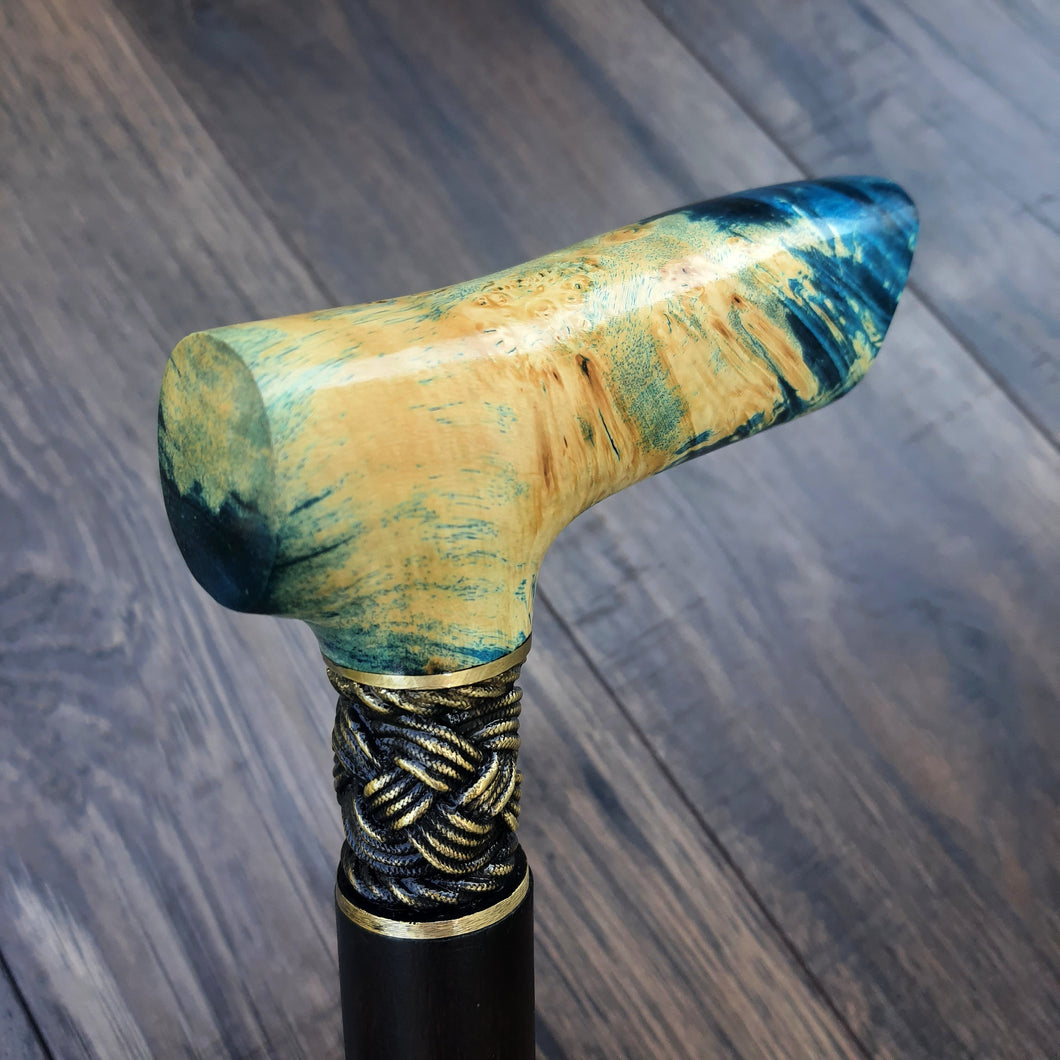 Cane Walking Stick Burl Hybrid Acryl Wood Reed Wooden Walking Cane Sticks Walking Sticks Handcrafted Handmade Cane Exclusive S29