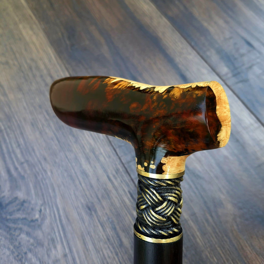 Cane Walking Stick Burl Hybrid Acryl Wood Reed Wooden Walking Cane Sticks Walking Sticks Handcrafted Handmade Cane Exclusive S30
