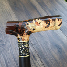 Load image into Gallery viewer, Cane Walking Stick Burl Hybrid Acryl Wood Reed Wooden Walking Cane Sticks Walking Sticks Handcrafted Handmade Cane Exclusive S32
