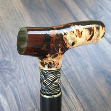 Load image into Gallery viewer, Cane Walking Stick Burl Hybrid Acryl Wood Reed Wooden Walking Cane Sticks Walking Sticks Handcrafted Handmade Cane Exclusive S32
