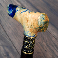 Load image into Gallery viewer, Cane Walking Stick Burl Hybrid Acryl Wood Reed Wooden Walking Cane Sticks Walking Sticks Handcrafted Handmade Cane Exclusive S36

