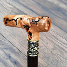 Load image into Gallery viewer, Cane Walking Stick Burl Hybrid Acryl Wood Reed Wooden Walking Cane Sticks Walking Sticks Handcrafted Handmade Cane Exclusive S38
