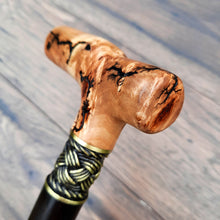 Load image into Gallery viewer, Cane Walking Stick Burl Hybrid Acryl Wood Reed Wooden Walking Cane Sticks Walking Sticks Handcrafted Handmade Cane Exclusive S38
