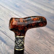 Load image into Gallery viewer, Cane Walking Stick Burl Hybrid Acryl Wood Reed Wooden Walking Cane Sticks Walking Sticks Handcrafted Handmade Cane Exclusive S39
