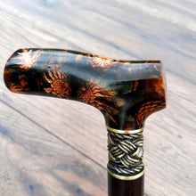 Load image into Gallery viewer, Cane Walking Stick Burl Hybrid Acryl Wood Reed Wooden Walking Cane Sticks Walking Sticks Handcrafted Handmade Cane Exclusive S39
