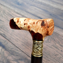Load image into Gallery viewer, Cane Walking Stick Burl Hybrid Acryl Wood Reed Wooden Walking Cane Sticks Walking Sticks Handcrafted Handmade Cane Exclusive S40
