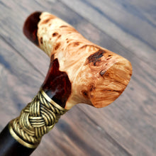 Load image into Gallery viewer, Cane Walking Stick Burl Hybrid Acryl Wood Reed Wooden Walking Cane Sticks Walking Sticks Handcrafted Handmade Cane Exclusive S40
