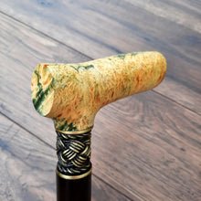 Load image into Gallery viewer, Cane Walking Stick Burl Hybrid Acryl Wood Reed Wooden Walking Cane Sticks Walking Sticks Handcrafted Handmade Cane Exclusive S42
