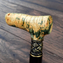 Load image into Gallery viewer, Cane Walking Stick Burl Hybrid Acryl Wood Reed Wooden Walking Cane Sticks Walking Sticks Handcrafted Handmade Cane Exclusive S42
