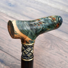 Load image into Gallery viewer, Cane Walking Stick Burl Hybrid Acryl Wood Reed Wooden Walking Cane Sticks Walking Sticks Handcrafted Handmade Cane Exclusive S46
