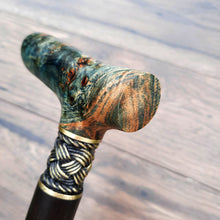 Load image into Gallery viewer, Cane Walking Stick Burl Hybrid Acryl Wood Reed Wooden Walking Cane Sticks Walking Sticks Handcrafted Handmade Cane Exclusive S46
