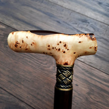 Load image into Gallery viewer, Cane Walking Stick Burl Hybrid Acryl Wood Reed Wooden Walking Cane Sticks Walking Sticks Handcrafted Handmade Cane Exclusive S47
