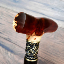 Load image into Gallery viewer, Cane Walking Stick Burl Hybrid Acryl Wood Reed Wooden Walking Cane Sticks Walking Sticks Handcrafted Handmade Cane Exclusive S47
