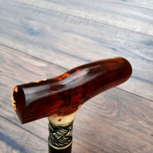 Load image into Gallery viewer, Cane Walking Stick Burl Hybrid Acryl Wood Reed Wooden Walking Cane Sticks Walking Sticks Handcrafted Handmade Cane Exclusive S47
