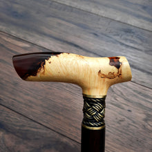 Load image into Gallery viewer, Cane Walking Stick Burl Hybrid Acryl Wood Reed Wooden Walking Cane Sticks Walking Sticks Handcrafted Handmade Cane Exclusive S49
