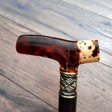Load image into Gallery viewer, Cane Walking Stick Burl Hybrid Acryl Wood Reed Wooden Walking Cane Sticks Walking Sticks Handcrafted Handmade Cane Exclusive S51
