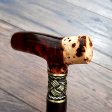 Load image into Gallery viewer, Cane Walking Stick Burl Hybrid Acryl Wood Reed Wooden Walking Cane Sticks Walking Sticks Handcrafted Handmade Cane Exclusive S51
