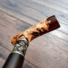 Load image into Gallery viewer, Cane Walking Stick Burl Hybrid Acryl Wood Reed Wooden Walking Cane Sticks Walking Sticks Handcrafted Handmade Cane Exclusive S51
