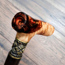 Load image into Gallery viewer, Cane Walking Stick Burl Hybrid Acryl Wood Reed Wooden Walking Cane Sticks Walking Sticks Handcrafted Handmade Cane Exclusive S52

