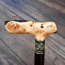Load image into Gallery viewer, Cane Walking Stick Burl Hybrid Acryl Wood Reed Wooden Walking Cane Sticks Walking Sticks Handcrafted Handmade Cane Exclusive S54
