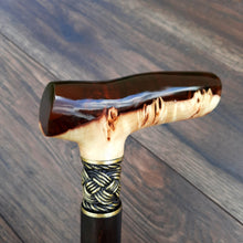 Load image into Gallery viewer, Cane Walking Stick Burl Hybrid Acryl Wood Reed Wooden Walking Cane Sticks Walking Sticks Handcrafted Handmade Cane Exclusive S55

