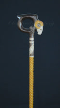 Load and play video in Gallery viewer, Gift Cane Walking Stick Canes Sticks Reed Staff Wood Wooden Hand-Carved Carving Handmade Cane Accessories ( Ram round yellow horns )
