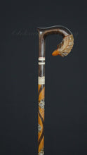 Load and play video in Gallery viewer, Gift Cane Walking Stick Canes Sticks Reed Staff Wood Wooden Hand-Carved Carving Handmade Cane Accessories ( Fox )
