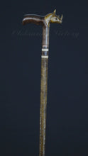 Load and play video in Gallery viewer, Gift Cane Walking Stick Canes Sticks Reed Staff Wood Wooden Hand-Carved Carving Handmade Cane Accessories ( Rhinoceros )
