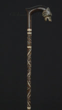 Load and play video in Gallery viewer, Gift Cane Walking Stick Canes Sticks Reed Staff Wood Wooden Hand-Carved Carving Handmade Cane Accessories ( Panther )
