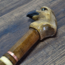 Load image into Gallery viewer, Gift Cane Walking Stick Canes Sticks Reed Staff Wood Wooden Hand-Carved Carving Handmade Cane  Accessories ( Eagle Head Grey )
