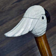 Load image into Gallery viewer, Gift Cane Walking Stick Canes Sticks Reed Staff Wood Wooden Hand-Carved Carving Handmade Cane  Accessories ( Cockatoo Parrot White )
