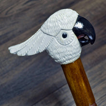 Load image into Gallery viewer, Gift Cane Walking Stick Canes Sticks Reed Staff Wood Wooden Hand-Carved Carving Handmade Cane  Accessories ( Cockatoo Parrot White )
