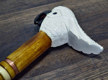Load image into Gallery viewer, Gift Cane Walking Stick Canes Sticks Reed Staff Wood Wooden Hand-Carved Carving Handmade Cane  Accessories ( Cockatoo Parrot White )
