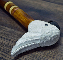 Load image into Gallery viewer, Gift Cane Walking Stick Canes Sticks Reed Staff Wood Wooden Hand-Carved Carving Handmade Cane  Accessories ( Cockatoo Parrot White )
