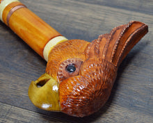 Load image into Gallery viewer, Gift Cane Walking Stick Canes Sticks Reed Staff Wood Wooden Hand-Carved Carving Handmade Cane  Accessories ( Cockatoo Parrot Orange )
