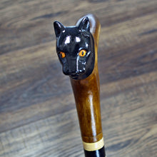 Load image into Gallery viewer, Gift Cane Walking Stick Canes Sticks Reed Staff Wood Wooden Hand-Carved Carving Handmade Cane Accessories ( Panther new )
