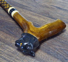 Load image into Gallery viewer, Gift Cane Walking Stick Canes Sticks Reed Staff Wood Wooden Hand-Carved Carving Handmade Cane Accessories ( Panther new )
