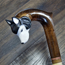 Load image into Gallery viewer, Gift Cane Walking Stick Canes Sticks Reed Staff Wood Wooden Hand-Carved Carving Handmade Cane Accessories ( Husky )
