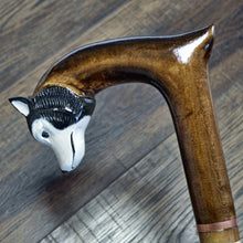 Load image into Gallery viewer, Gift Cane Walking Stick Canes Sticks Reed Staff Wood Wooden Hand-Carved Carving Handmade Cane Accessories ( Husky )

