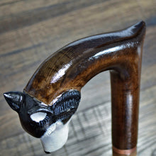 Load image into Gallery viewer, Gift Cane Walking Stick Canes Sticks Reed Staff Wood Wooden Hand-Carved Carving Handmade Cane Accessories ( Husky )
