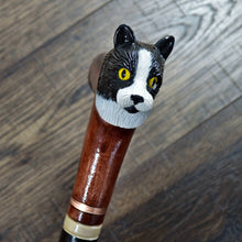 Load image into Gallery viewer, Gift Cane Walking Stick Canes Sticks Reed Staff Wood Wooden Hand-Carved Carving Handmade Cane Accessories ( Cat )
