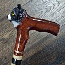 Load image into Gallery viewer, Gift Cane Walking Stick Canes Sticks Reed Staff Wood Wooden Hand-Carved Carving Handmade Cane Accessories ( Cat )
