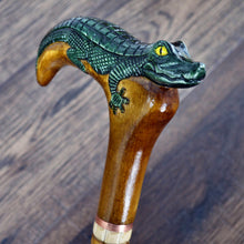 Load image into Gallery viewer, Gift Cane Walking Stick Canes Sticks Reed Staff Wood Wooden Hand-Carved Carving Handmade Cane Accessories ( Crocodile )
