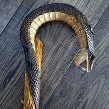 Load image into Gallery viewer, Gift Cane Walking Stick Canes Sticks Reed Staff Wood Wooden Hand-Carved Carving Handmade Cane Accessories ( Cobra brown )
