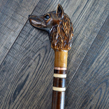 Load image into Gallery viewer, Gift Cane Walking Stick Canes Sticks Reed Staff Wood Wooden Hand-Carved Carving Handmade Cane  Accessories ( Dog )

