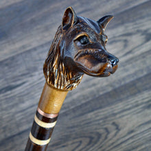 Load image into Gallery viewer, Gift Cane Walking Stick Canes Sticks Reed Staff Wood Wooden Hand-Carved Carving Handmade Cane  Accessories ( Dog )
