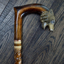 Load image into Gallery viewer, Gift Cane Walking Stick Canes Sticks Reed Staff Wood Wooden Hand-Carved Carving Handmade Cane Accessories ( Panther )
